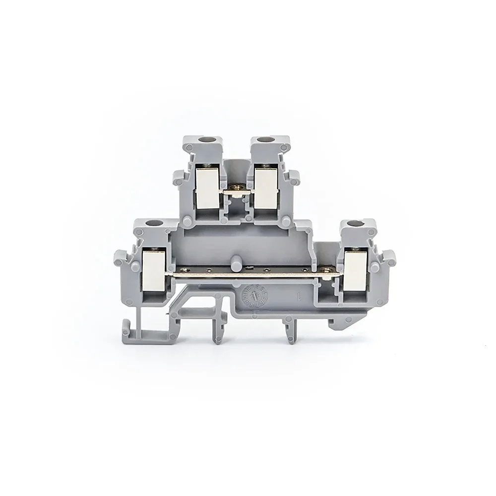 10Pcs Din Rail Terminal Block MBKKB-2.5 Connector Double Layer Screw Connection Contact Electrical Wire Conductor MBKKB2.5