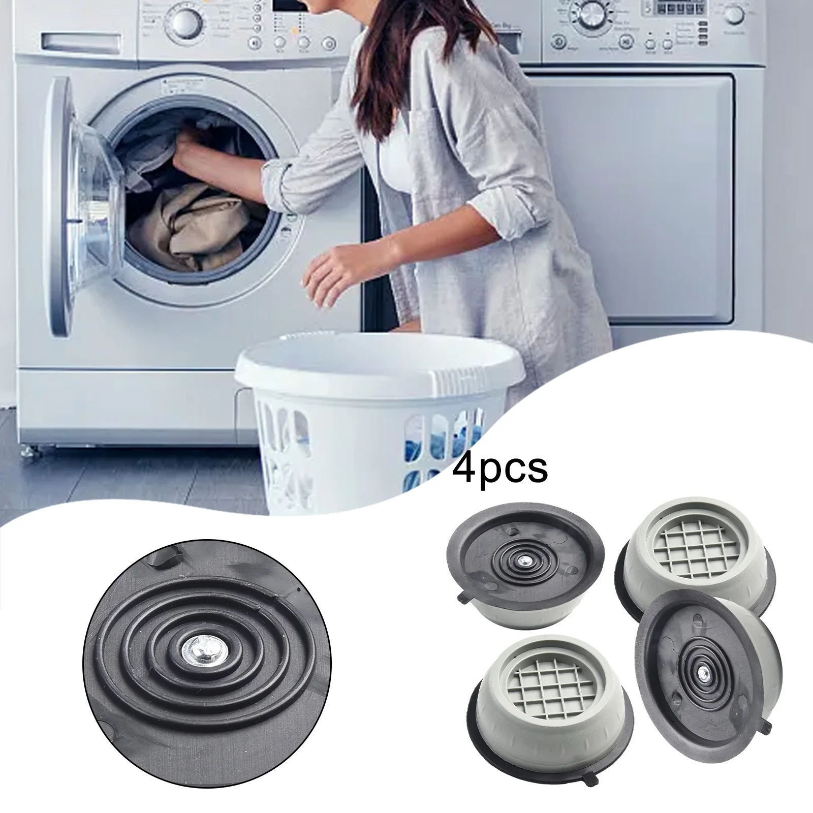 4PCS Rubber Pads For Washing Machine Anti Vibration Leg Stopper Foot Pad Washing Machine Anti-vibration Mute Protection Mat