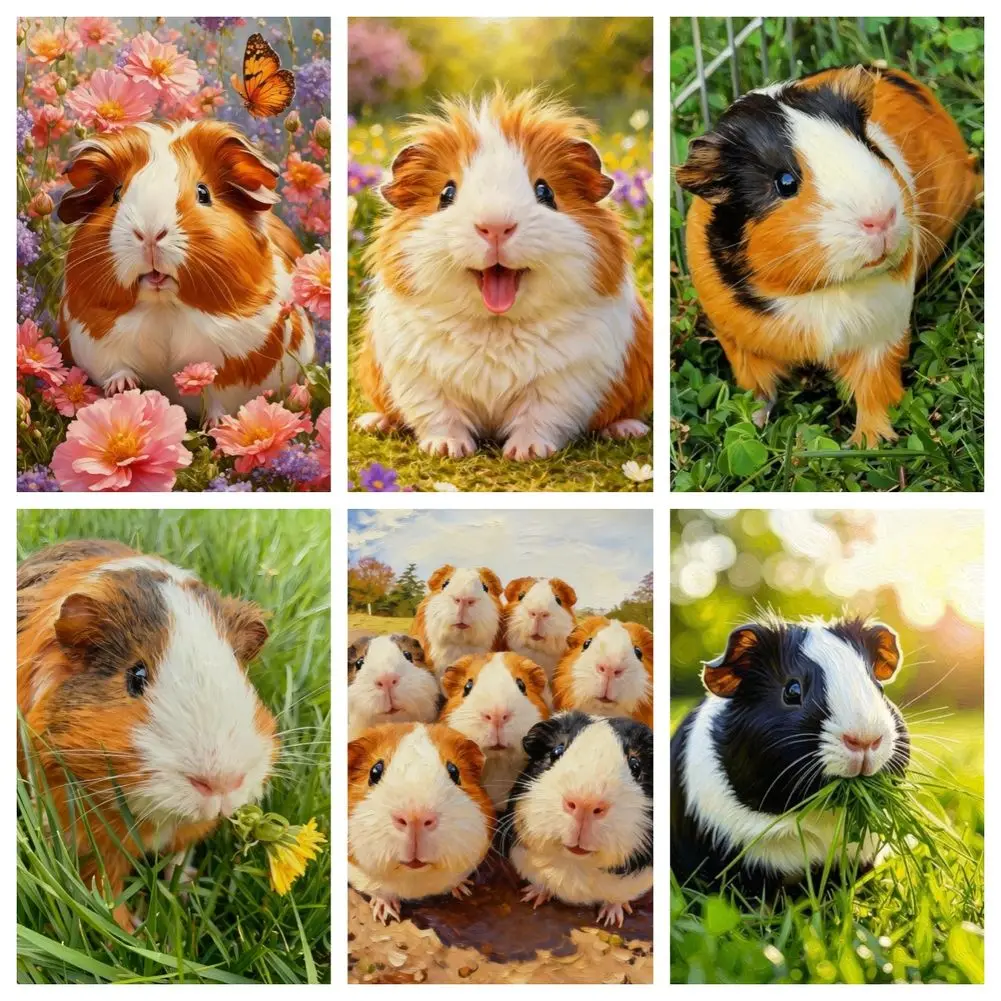 Diamond Embroidery Cross Stitch Kit Guinea Pig Cute Cavy Pet Animal Diy Diamond Painting Beginner Adult Gift Home Wall Decor