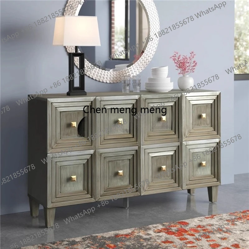 Solid wood entry foyer partition dining side living room against the wall Simple shoe cabinet Decorative cabinet