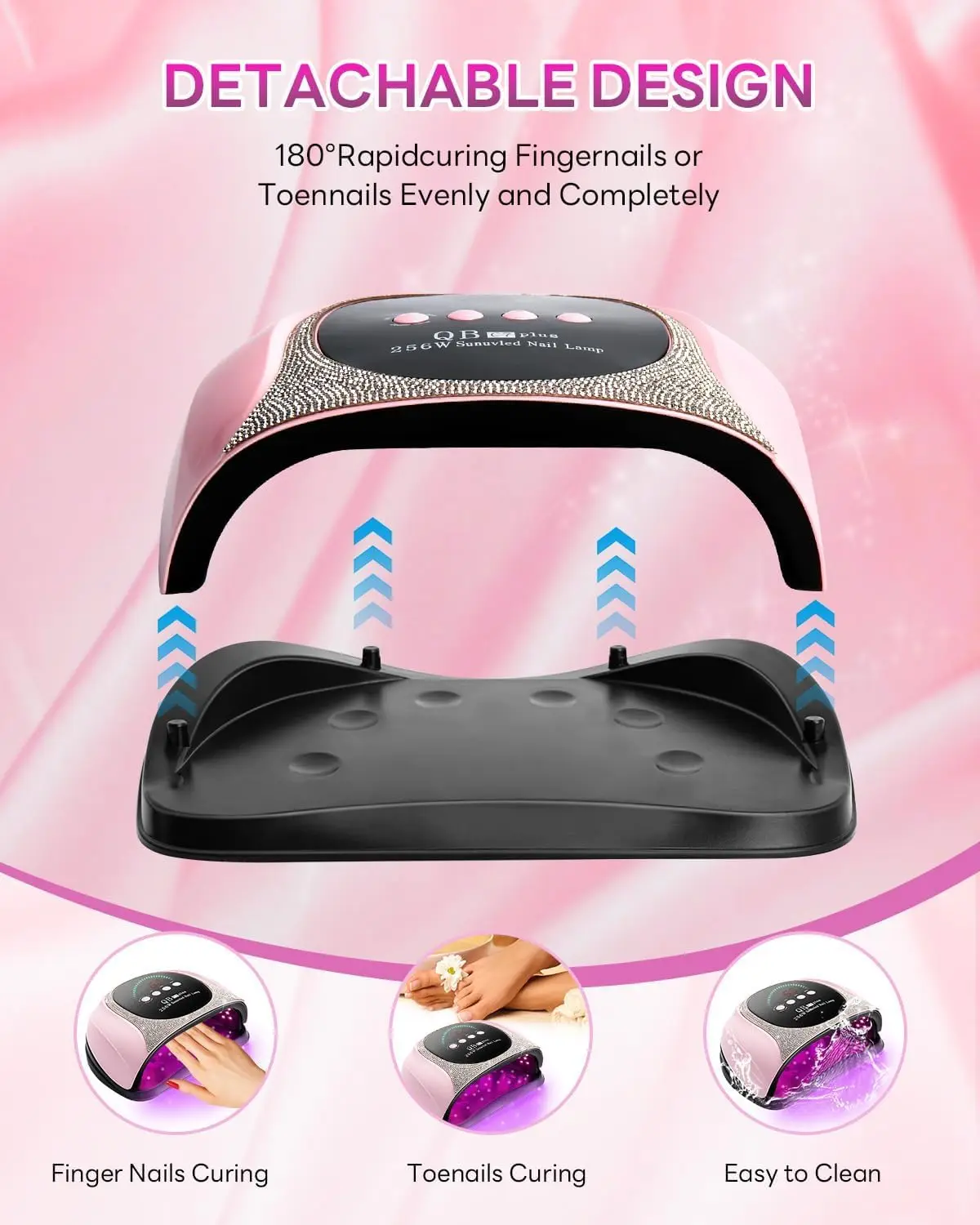 UV LED Nail Dryer 256W Quick Dry Gel Polish Lamp, Portable with Auto Sensor & 4 Timers