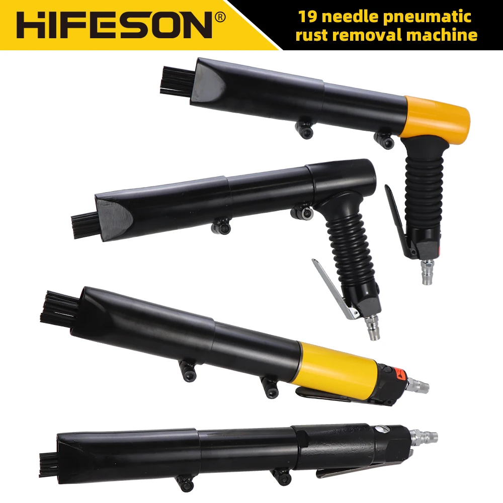 19 Needle Pneumatic Rust Remover Gun Air Needle Scaler Air Pneumatic 19 Needle Scaler Pistol Corrosion Removing Deburring Tool