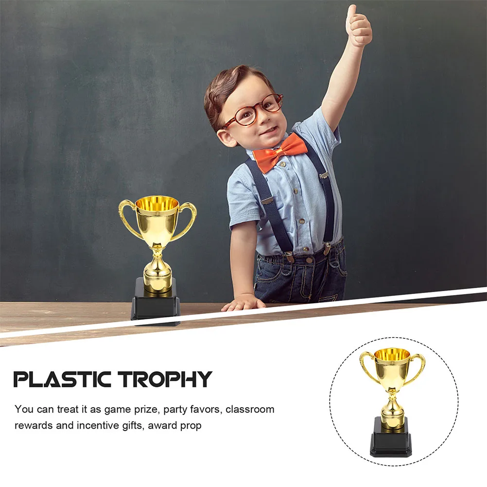 

Compact Children Trophy Gold Plastic Chic Prize for Kids Competitions Awards Party Favor Winning Reward Display