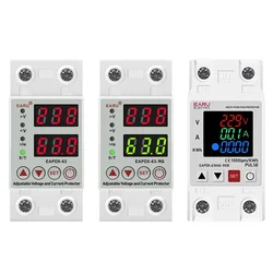 AC 40A 63A 230V Din Rail Adjustable Over Voltage Under Voltage Protective Device Protector Relay Over Current Protection Limit