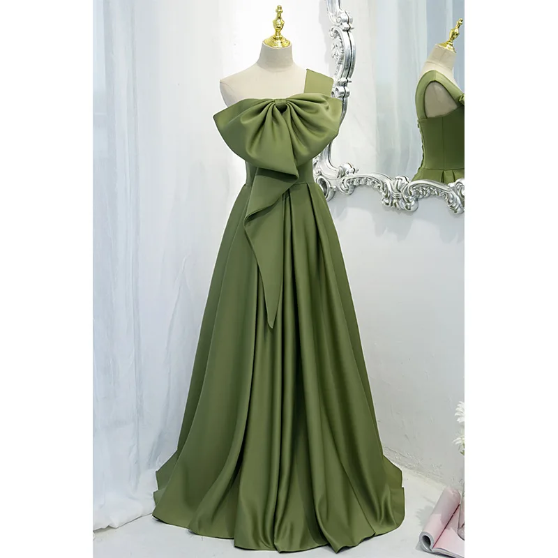 Elegant Long Prom Evening Guest Party Dresses Women 2023 Summer Sexy One Shoulder Big Bow-knot Birthday Graduation Maxi Dress