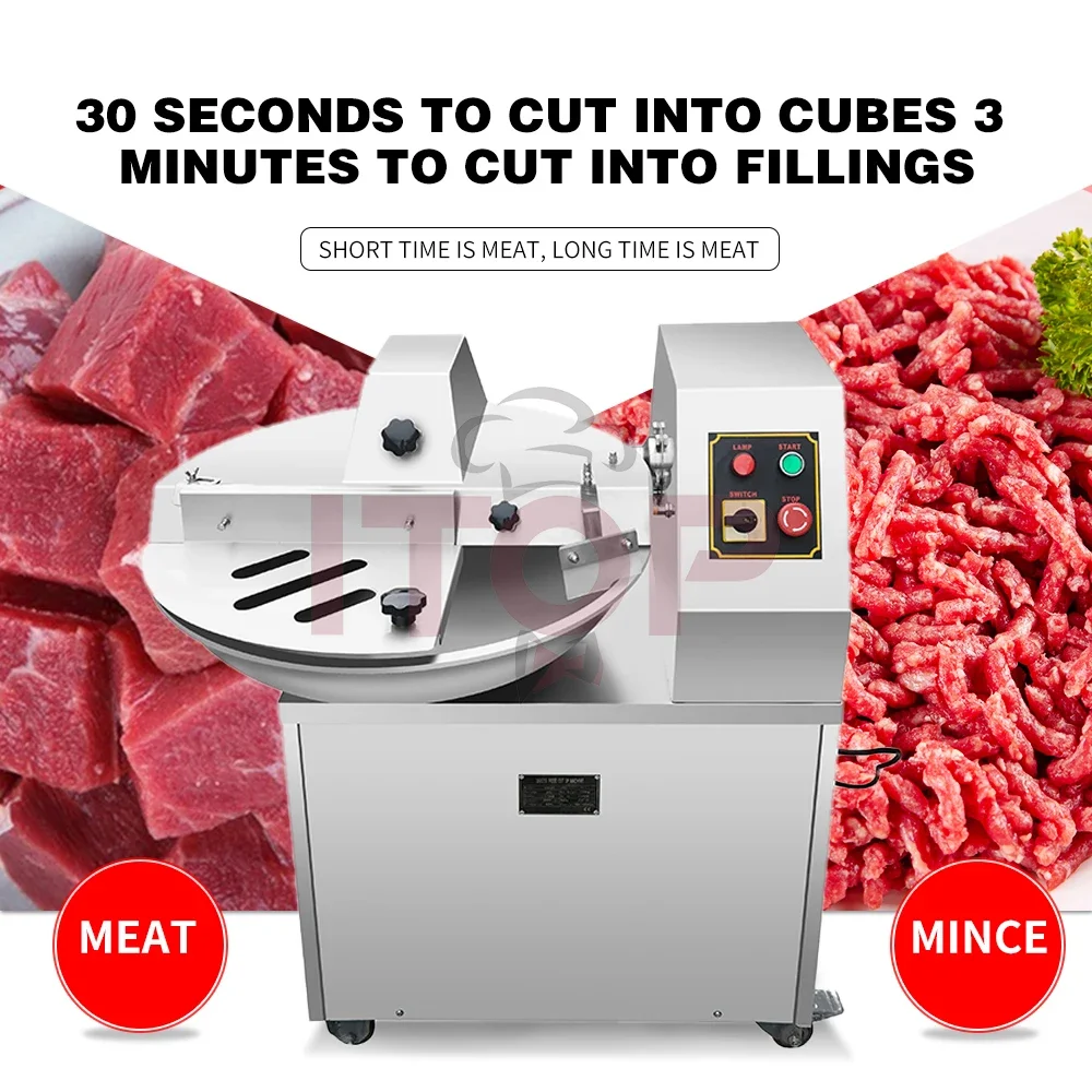 50L Great Sausage Meat Bowl Cutter Machine Chicken Meat Cutting Machine 40L 125L 200L Per Batch Litre Cutting Mixer Machine