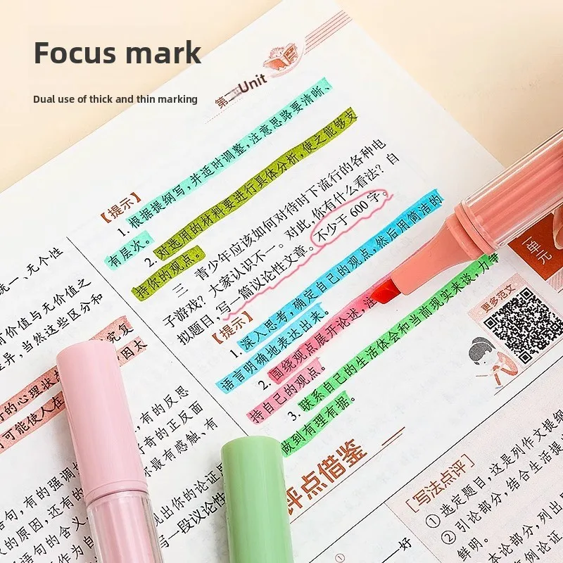 Kawaii قلم تحديد للملاحظة لطيف ألوان الباستيل القرطاسية أقلام خطاط (ماركر) الطلاب المجلات اللوازم المدرسية هدية فكرة