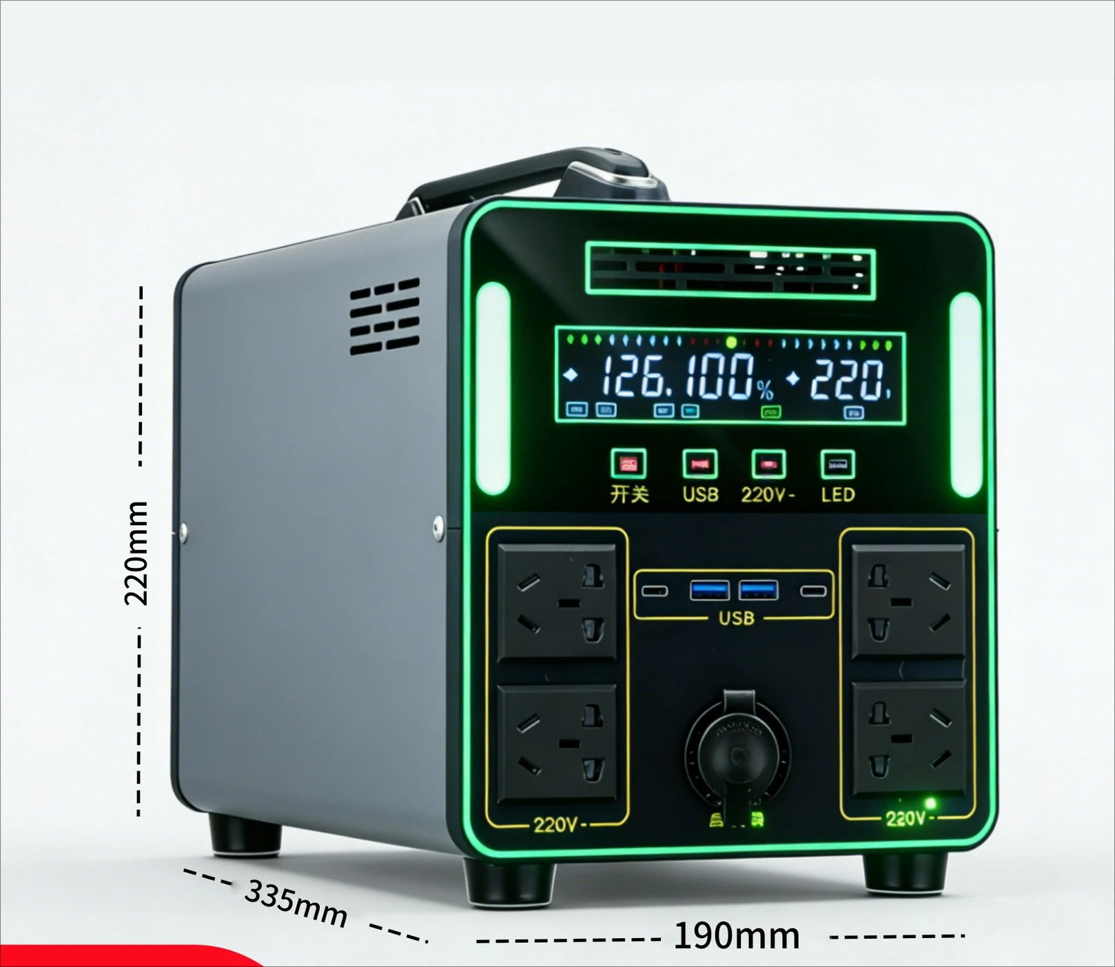 1500 watts 2 kWh outdoor mobile power supply 220V large capacity portable battery self-driving swing lithium battery