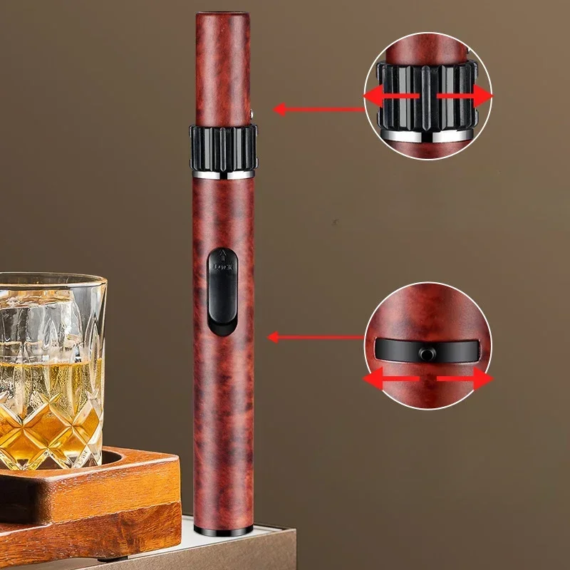 1300 ℃ Encendedor de Gas para cocina, barbacoa, vela para hornear, llama de chorro, fuego suave, inflar encendedor de butano, pistola de soldar de Metal portátil para exteriores