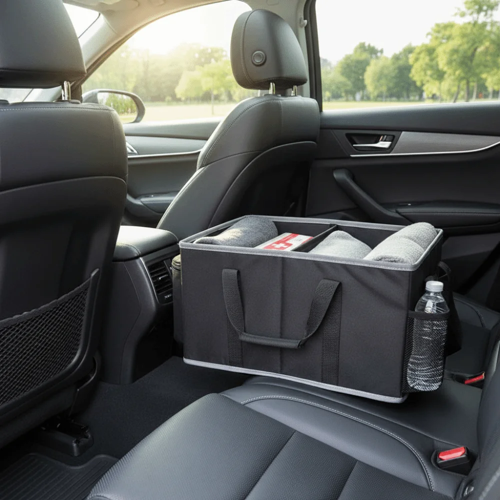 

Big Capacity Car Storage Box Multi Compartment Collapsible Trunk Organizer Repair Tools Holder Universal Fit Auto Organizer