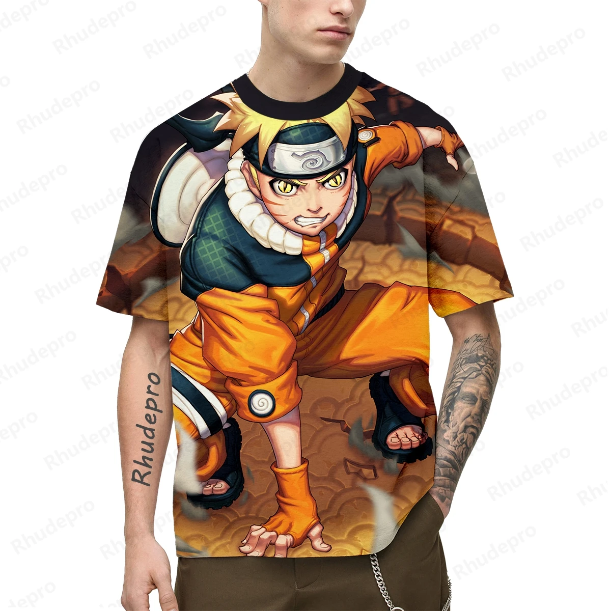 Men's T-Shirt Gift Children's Naruto Clothing Streetwear Trend Uchiba Sasuke Short Sleeve Tops 5XL Shirts New Y2k Clothes Anime