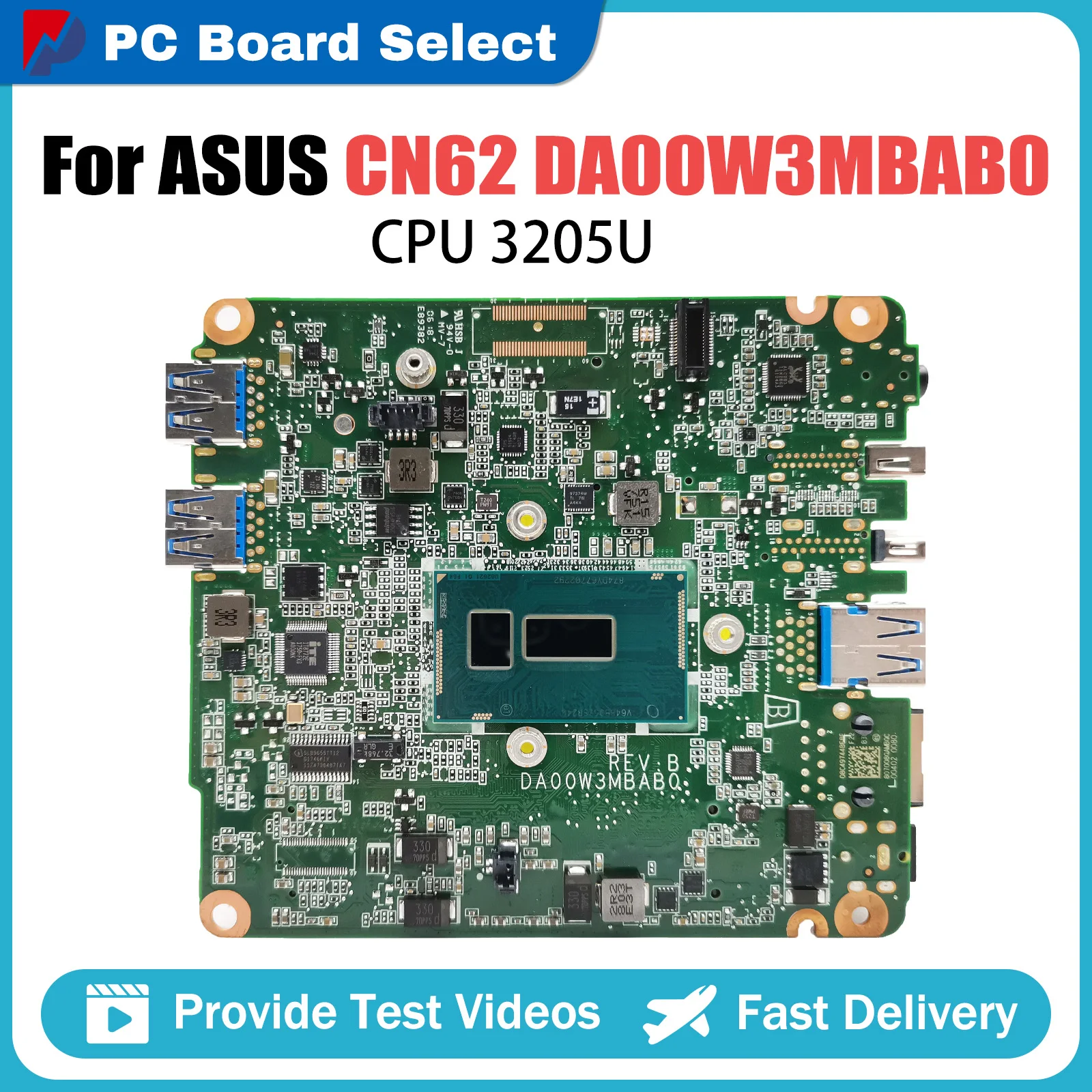 3205U Notebook Mainboard For ASUS Chromebox CN62 Mini PC Motherboard DA00W3MBAB0 Laptop Mother board