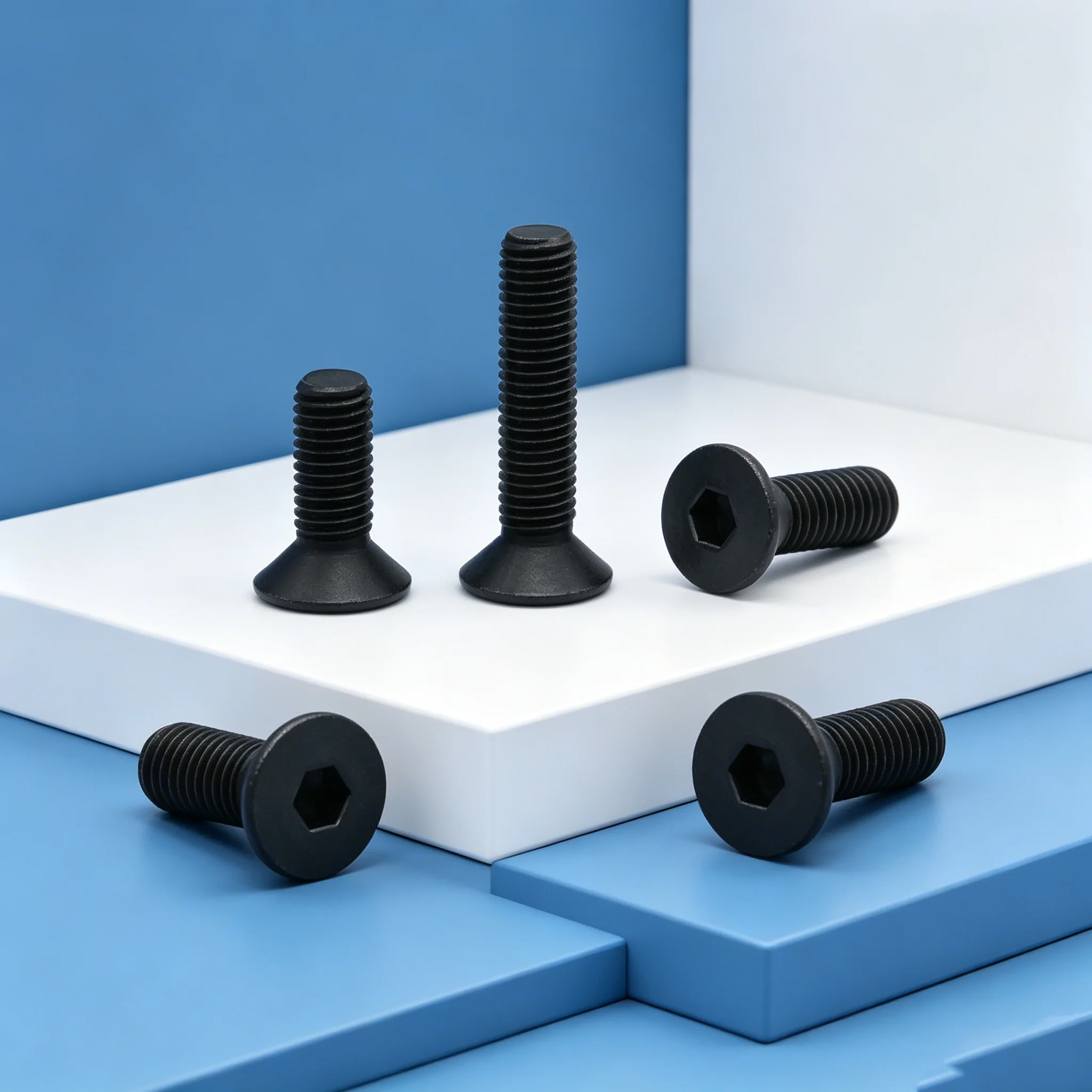 Hochfeste 10.9 Stahl DIN7991 Innensechskant-Senkkopf-Maschinenschrauben M2 M2.5 M3 M4 Flachkopfschrauben für Maschinen 20-50 Stück – Detail 4