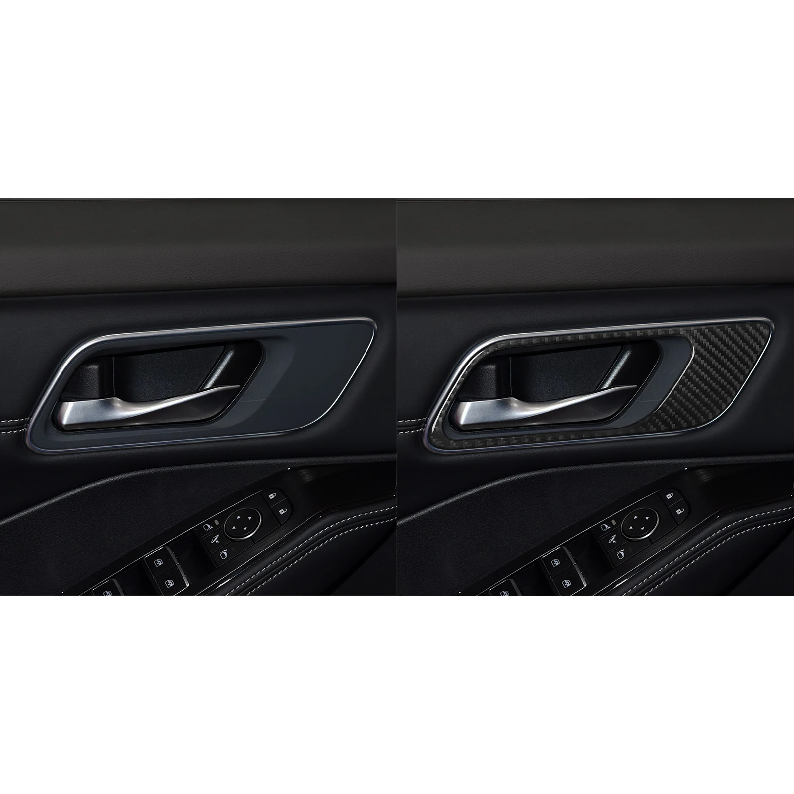 Real Carbon Fiber Auto Accessoires Voordeur Handvat Frame Trim Cover Zachte Sticker Voor Nissan X-Trail Rogue 2021 2022 2023 2024