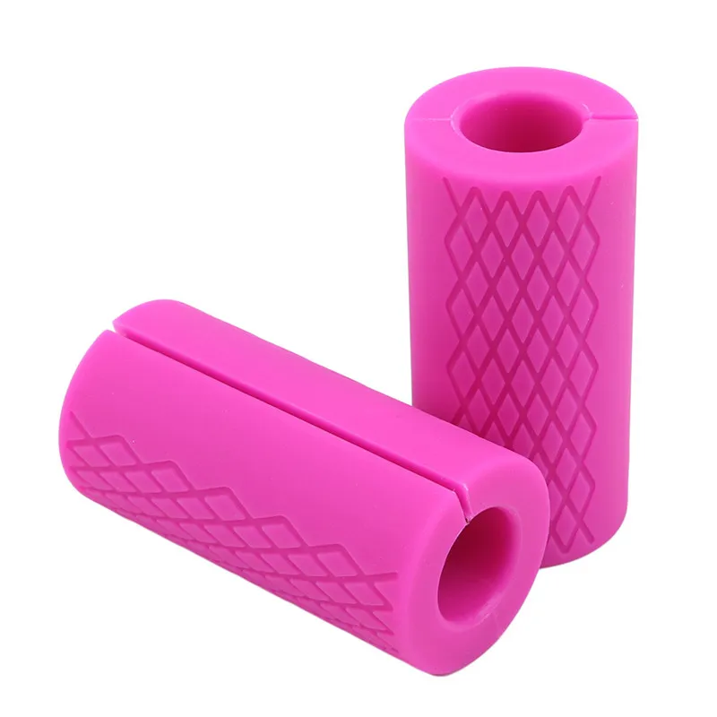 1 paio di impugnature per manubri con bilanciere maniglie per barre spesse Pad antiscivolo in Silicone maniglie per barre spesse Pull Up impugnatura grassa per sollevamento pesi