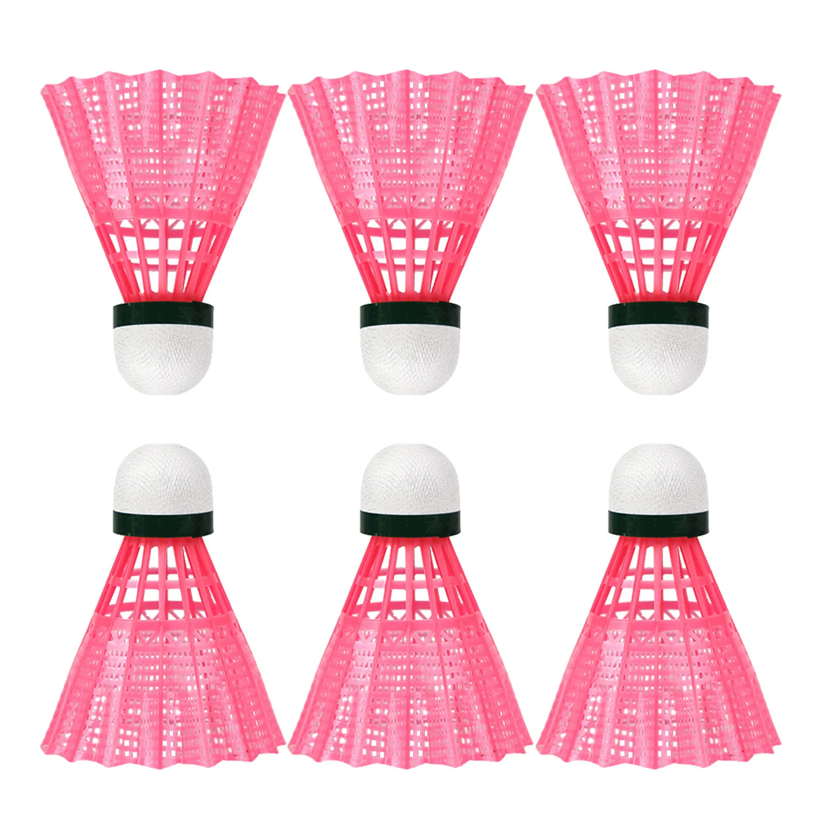 

6Pcs High Quality Badminton Balls Strong Resistance Stable Flight Performance Shuttlecocks for Recreation School Sports