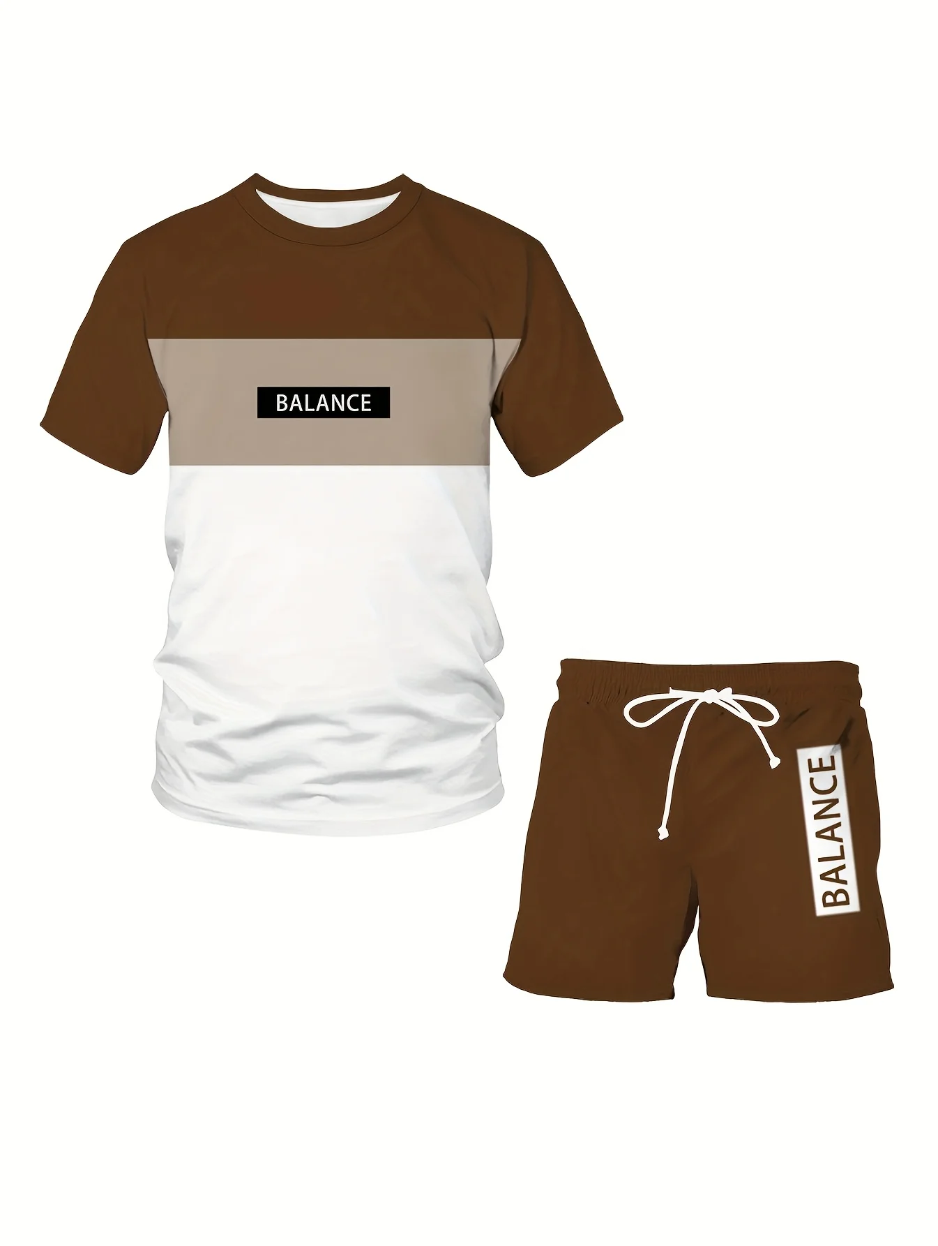 

Men Casual Sports Set Breathable Outdoor Casual Men T-shirt and Shorts Set Men Set Color Pattern Comfortable and Quick Drying