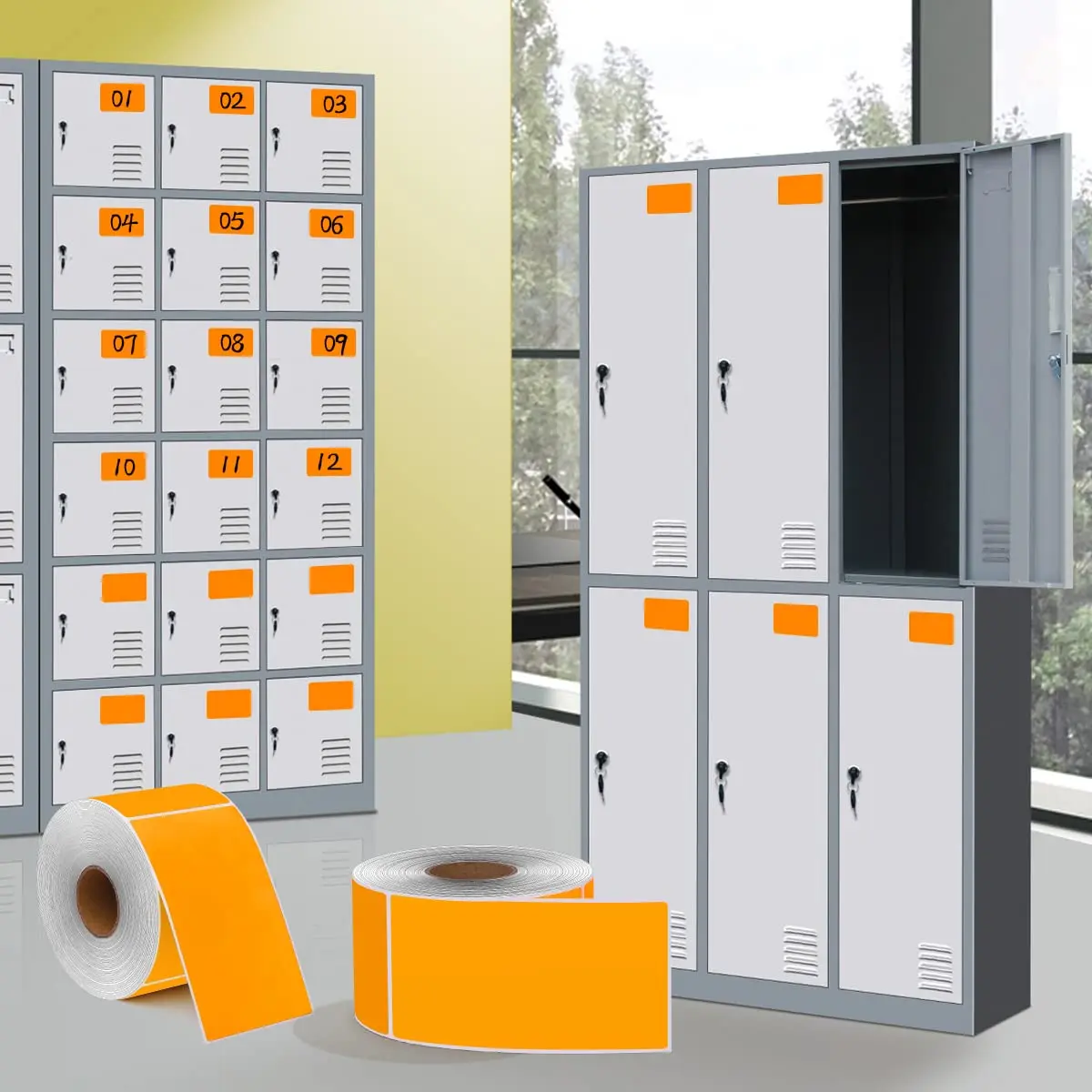 Oranje Thermisch Papier Barcode Verzendadres Labels Compatibel Met Zebra & Rollo Label Printer,Premium Lijm & Geperforeerd