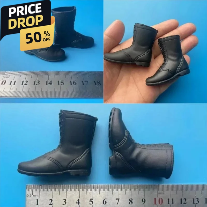 

1/6 Scale Male WWII Combat Soft Rubber Boots Mini Hollow Shoes Model for 12inch Soldier Action Figures Body