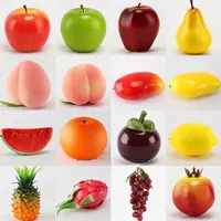Artificial Fruits and Vegetables Home Decoration Fake Orange Peach Apple Pear Grape Lemon Peach Ornament Food Photography Props