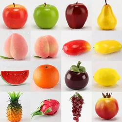 Artificial Fruits and Vegetables Home Decoration Fake Orange Peach Apple Pear Grape Lemon Peach Ornament Food Photography Props