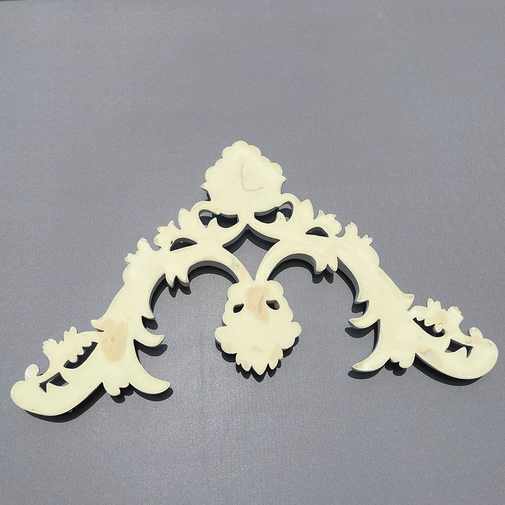 Curved PU Lines with Corner Flowers, French Home Decor, Imitation Plaster Polyurethane Mold, Background Wall Decor.