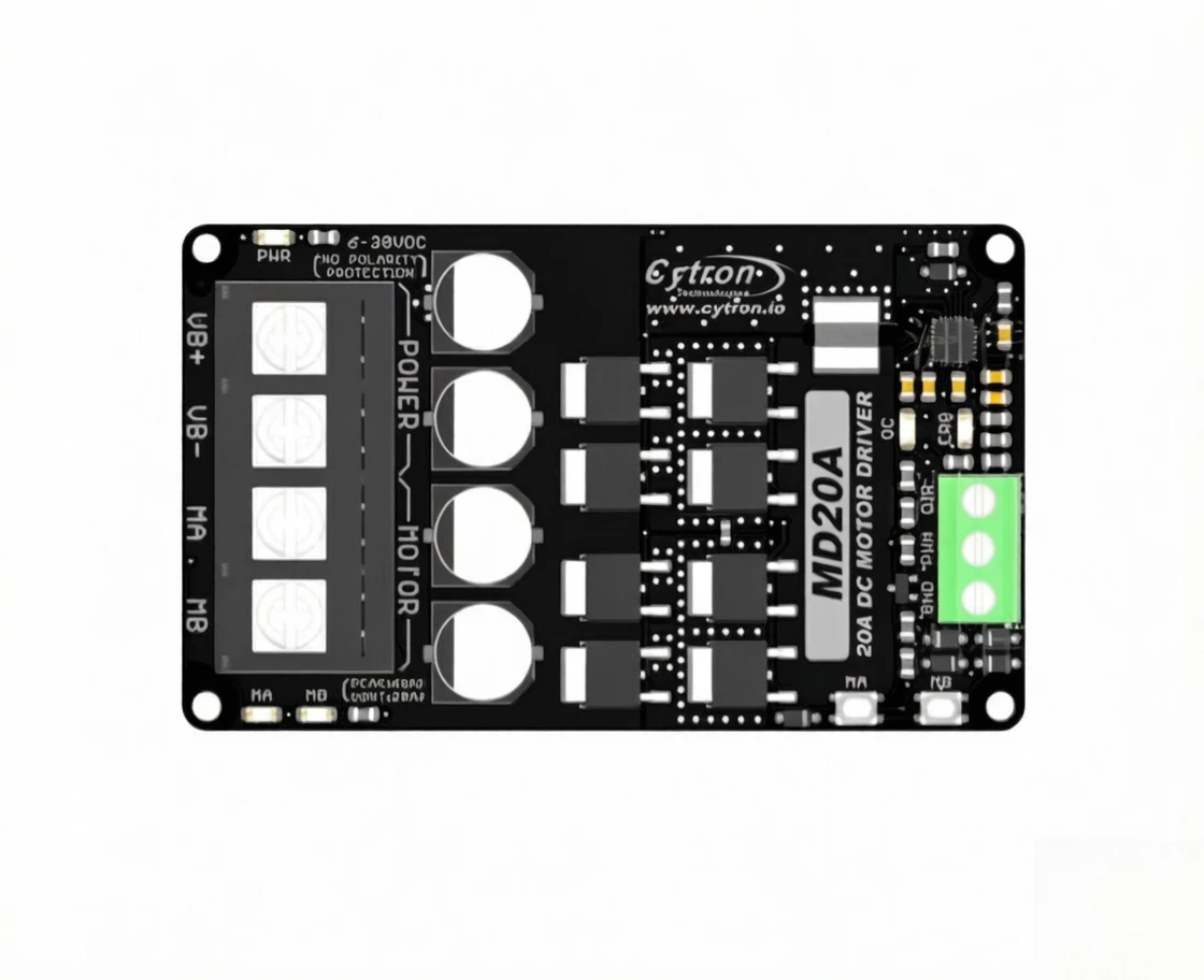 MD20A Cytron 20A DC Motor Driver 6-30V Bipolar PWM Speed Control with Multi-Protection for Robotics