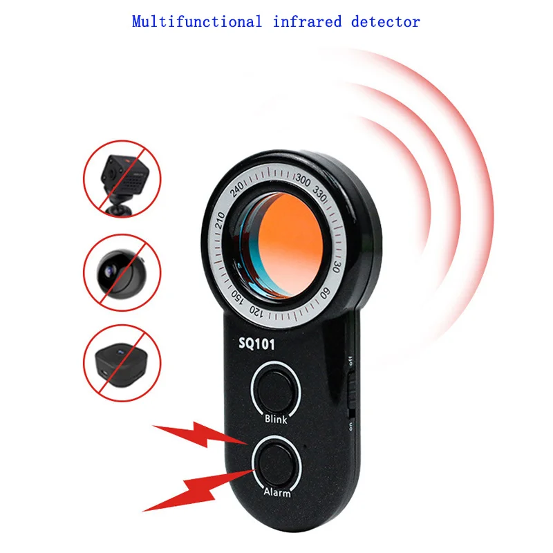 SQ101 Anti-theft Anti Camera Monitoring Surveillance Eavesdropping Detector Infrared Scanning Signal Detector Vibration Alarm