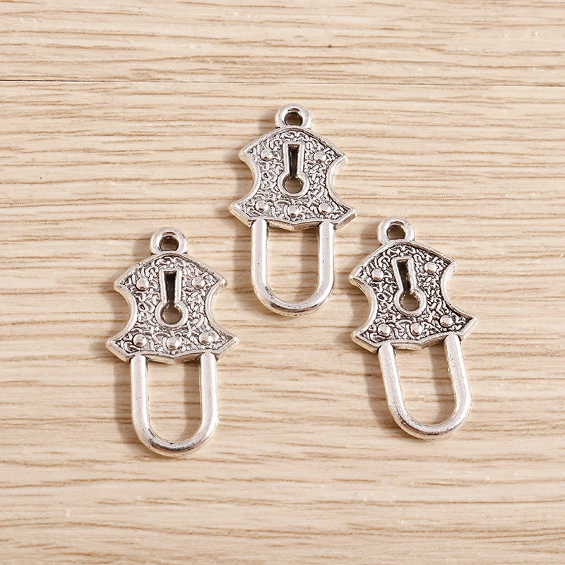 Tusember 20 Stück 14*24mm Metall-Schlüsselanhänger in Gold- und Silberfarbe für Anhänger, Halsketten, Ohrringe, handgefertigtes DIY-Schmuckzubehör – Detail 3