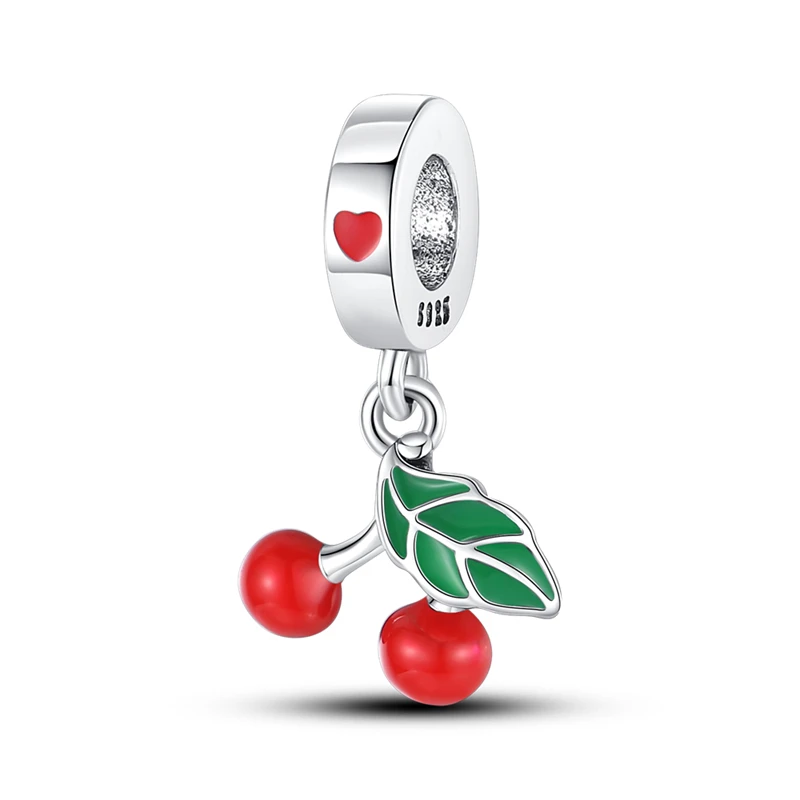 

Original 925 Sterling Silver Charm Beads Delicious Fruit Cherry Dangle Pendant For S925 Bracelet DIY Women Jewelry Gift