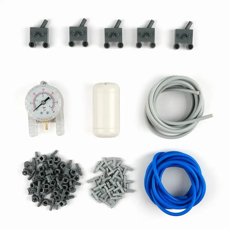 Pneumatisches Teile-Set Zylinder Tank Schalter Schlauch Verbinder-Kit für Technische MOC Mechanische Bausteine DIY Spielzeug