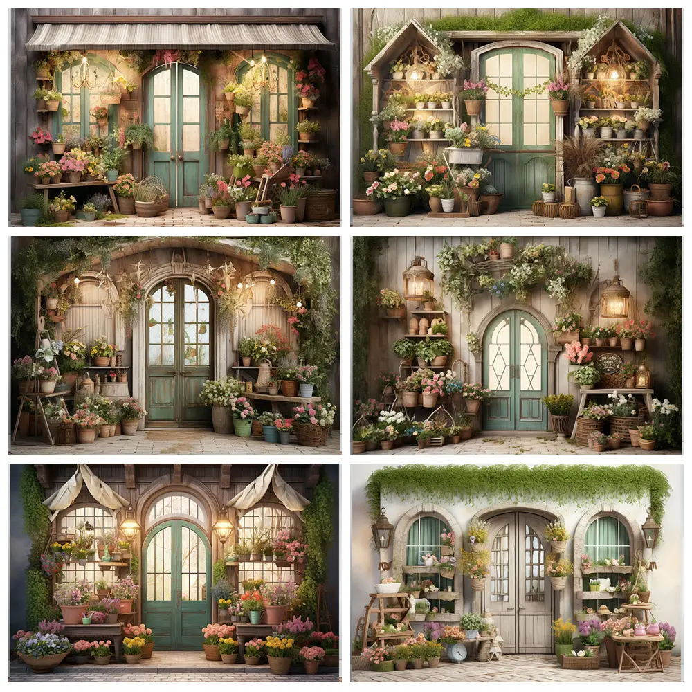 

Spring Green Plant Flower Background For Photography Easter Rabbit Baby Shower Girl Birthday Newborn Backdrop Decor Photo Studio