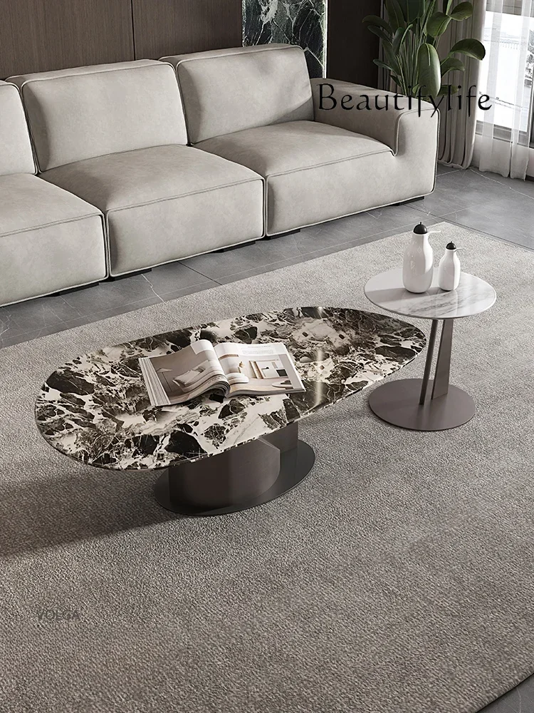 

N19 Italian minimalist marble high-end coffee table combinationShu Designer special-shaped coffee table living room home