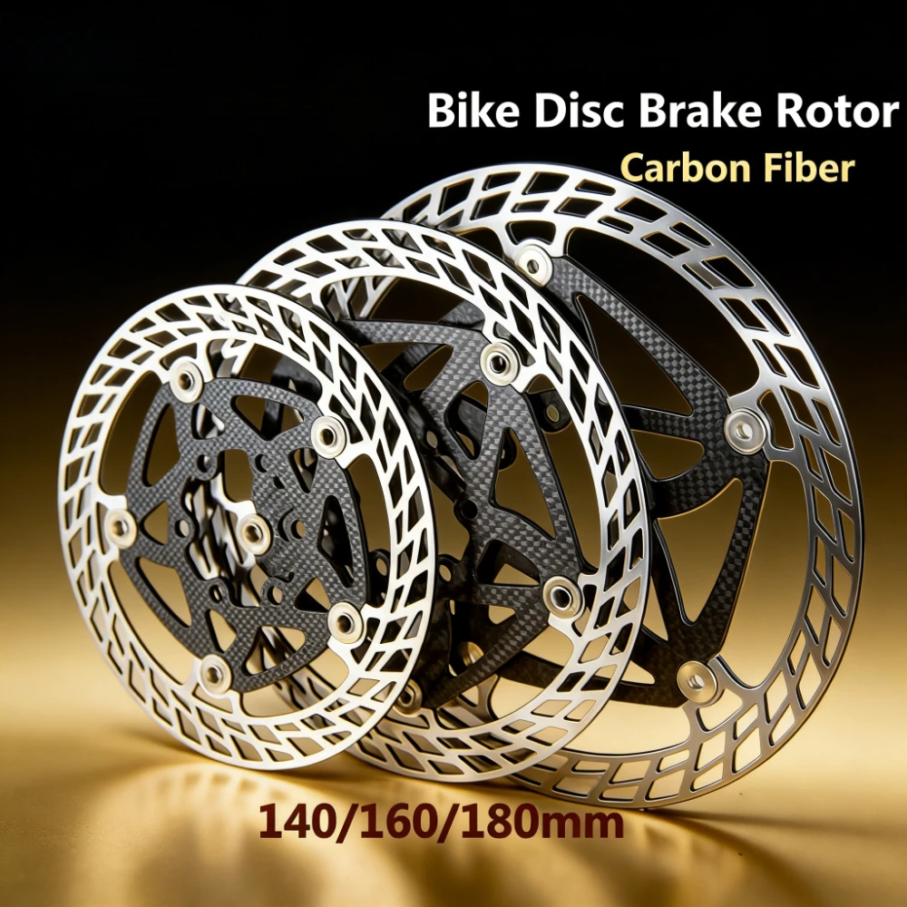 

Ultralight Carbon Fiber Floating Brake Rotor | 6-Bolt 140/160/180mm for MTB & Road Bicycle