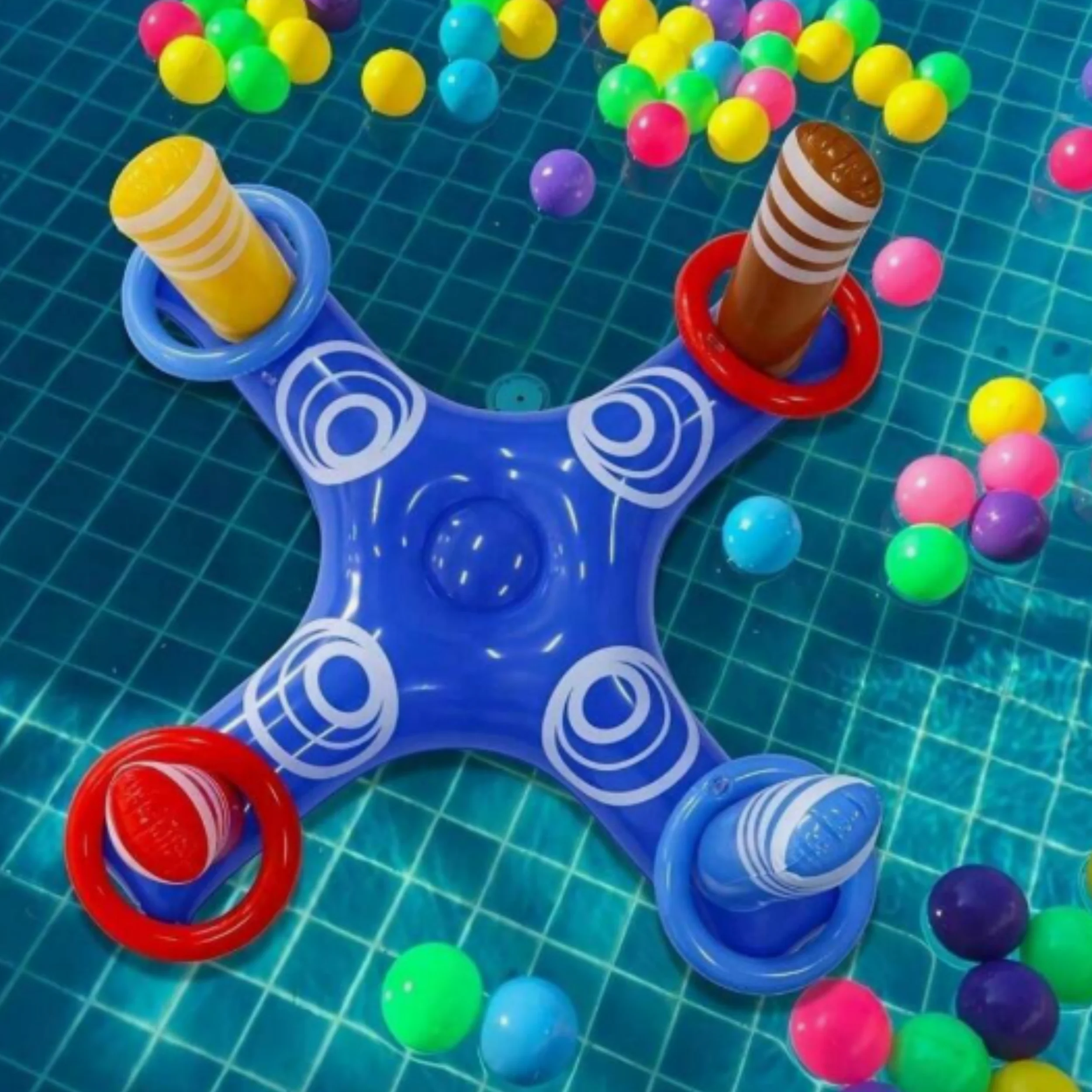 مجموعة واحدة من ألعاب الرمي المتقاطعة القابلة للنفخ - لعبة رمي المياه لحفلات حمام السباحة للحفلات الصيفية، والمتعة الخارجية والألعاب المائية، والحفلات