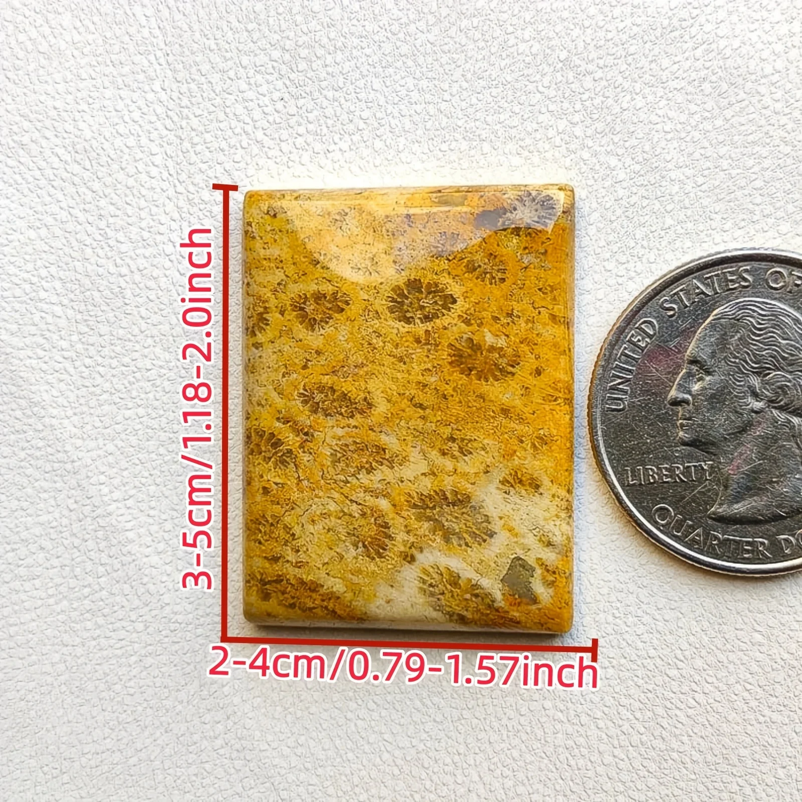 1pc Premium Coral Agate Loose Synthetic Rectangular Square Irregular Cut Synthetic, Chrysanthemum Stone