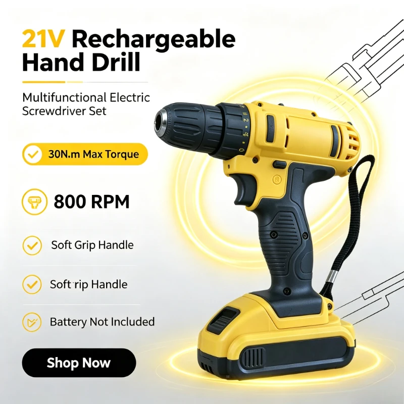 taladro electrico multifuncional recargable de litio de 21v juego de destornilladores electricos para bricolaje domestico bateria no incluida