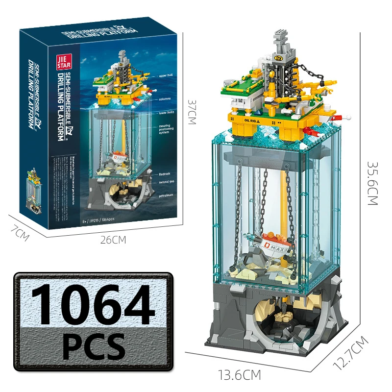 

Home Decor Items Semi-submersible Driling Platform Building Blocks Creative Chemical Offshore Extraction Scene Bricks Toys Gifts