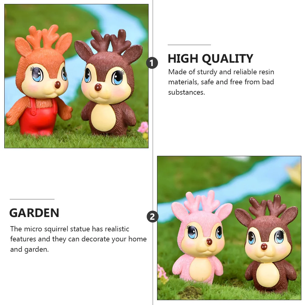 

6Pcs Mini Resin Fawn Ornaments Micro Landscape Decoration for Garden Desk Indoor Resin Craft Bonsai Decor Mini Ornament