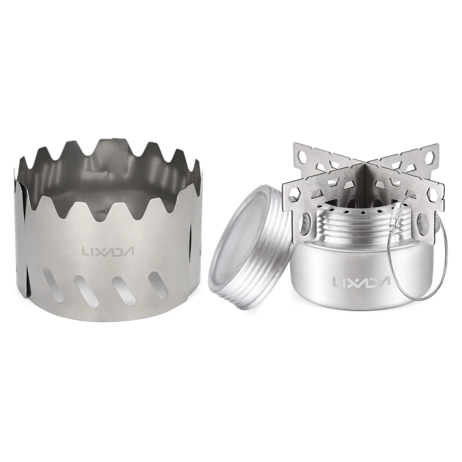 alcoholkachel kampeerkachel Draagbare mini aluminium alcoholkachel met deksel Outdoor Camping Wandelen Backpacken Kookfornuis