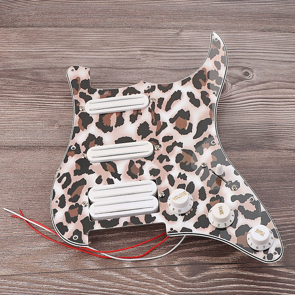 SSH Electric Guitar Pickguard with 2 tone & 1 volume knob, 5-way pickup switch for Strat Style Electric Guitar Parts