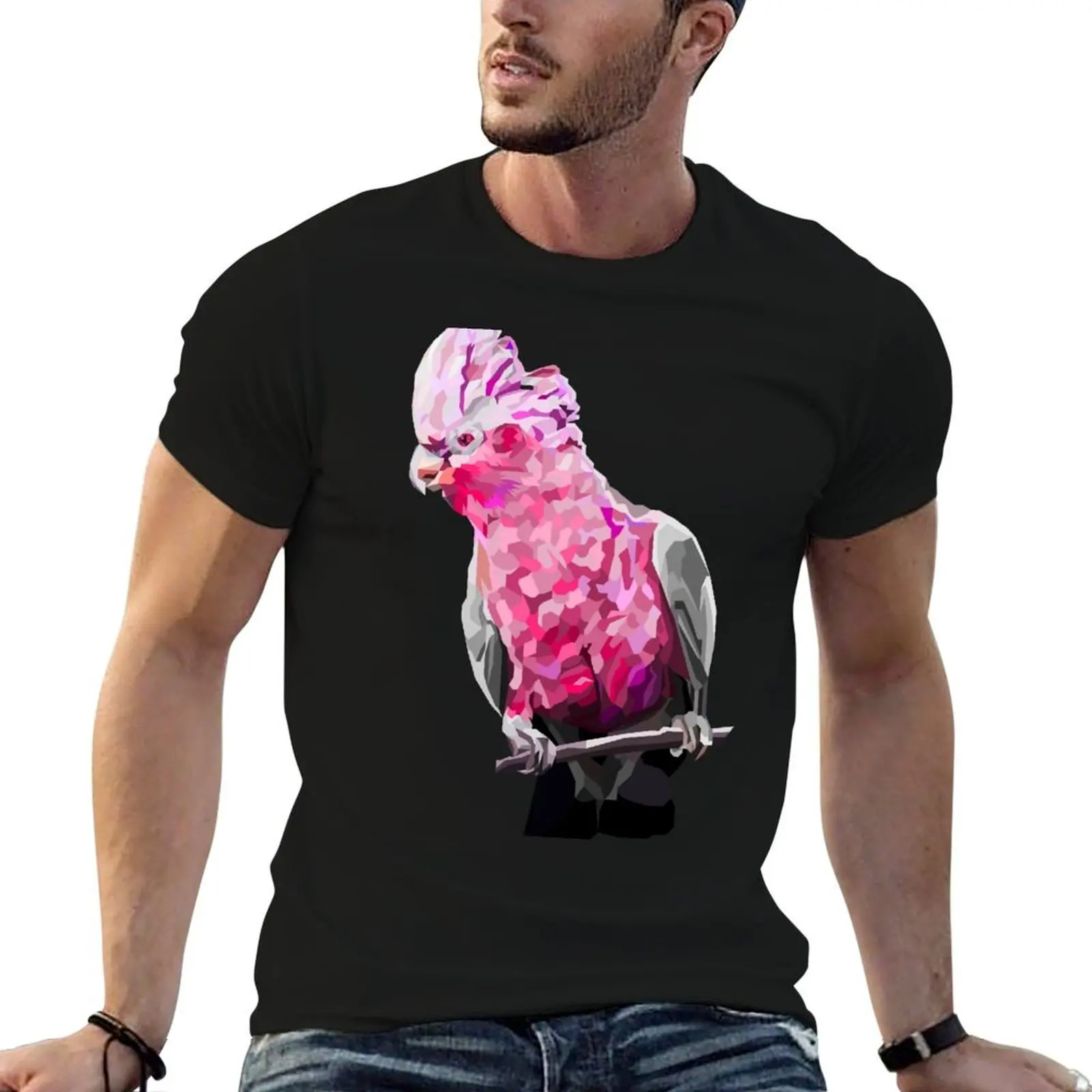 Australian Galah Geometric Art Low Poly T-Shirt t shirt personalised cotton t shirt pack t shirts for man slim fit T-shirt
