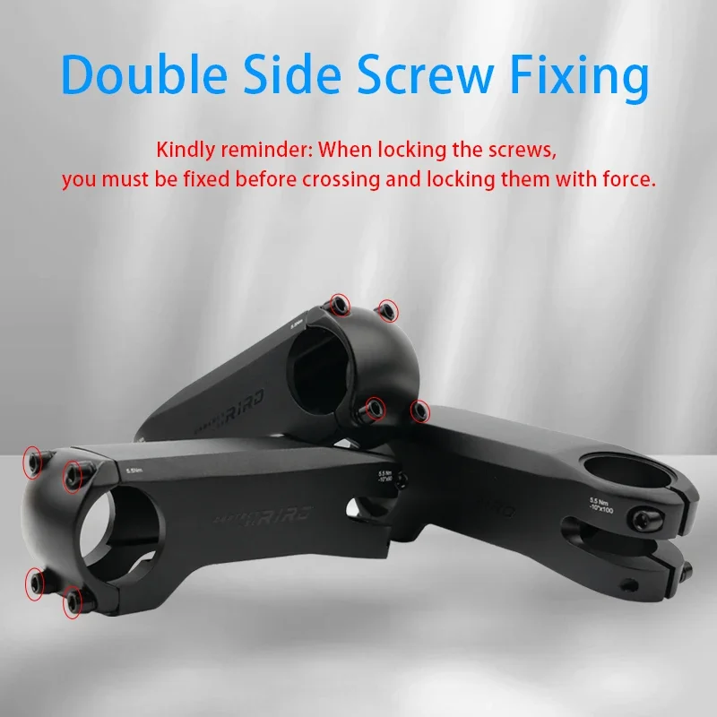 RIRO Bike Stem Internal Cable Hidden Bicycle Stem 28.6-31.8mm Aluminum Aolly Forging/CNC Handle with Spacer Road Handlebar Stem