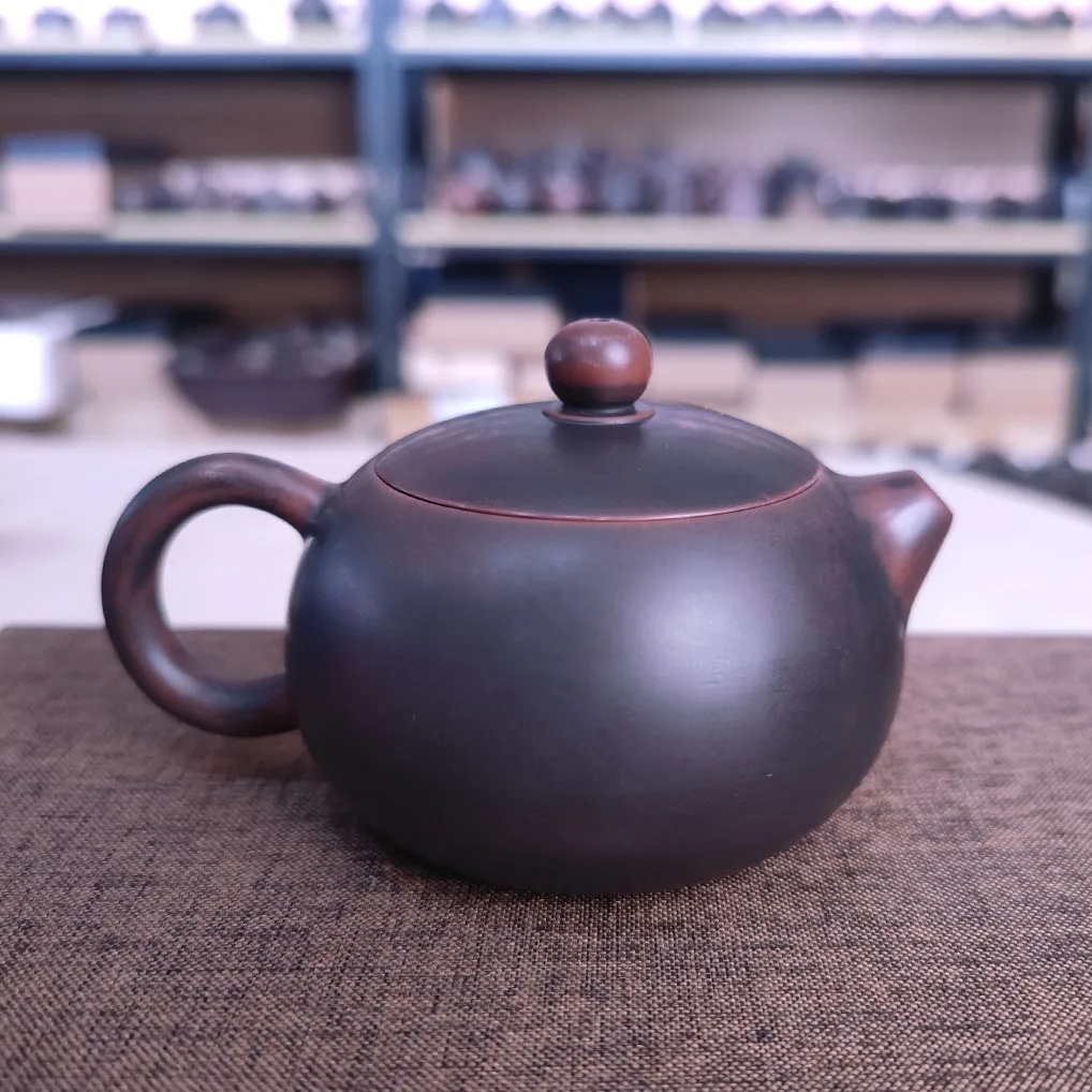 Qinzhou Hand Made Nixing Pottery Xishi Teapot 200CC Bronze Tea Pot with Healthy Clay for Brewing Any Tea