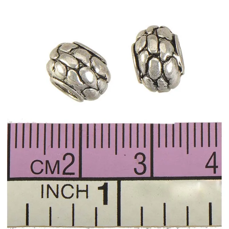 40pcs/bag Beads For Crafts Metal Diy Accessories Bracelets Parts Handmade Large Hole Silver Plated Wholesales Jewelery Supplies