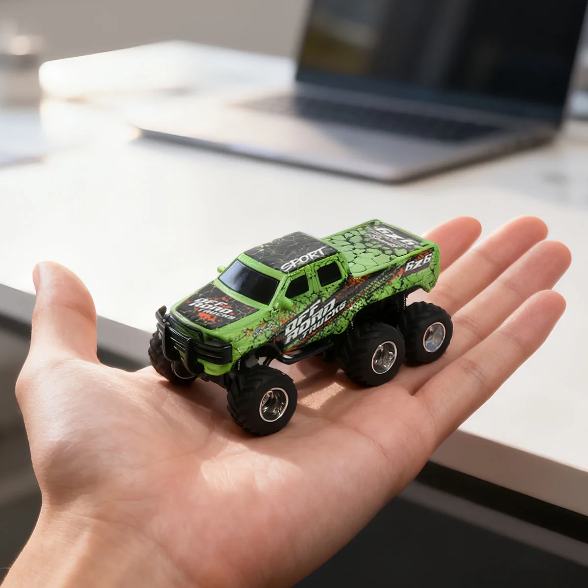 

1: 64 mini remote off-road vehicle, made of alloy material, with cool lights, adjustable speed, and a cushioned chassis