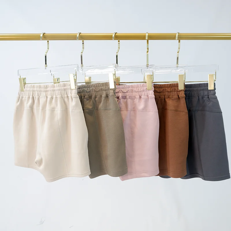 LULU FLORA Damen Sommer 4-Zoll Sportshorts mit Hochgeschnittenem Elastischem Bund und Atmungsaktiver Lockerer Passform