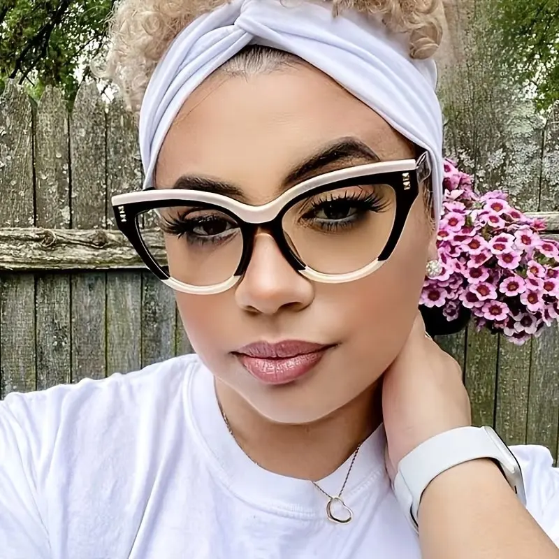 3-Pack of New Stylish Cat-Eye Color-Blocked High-Quality Women's Trendy Elegant Luxury Reading Glasses, High-End Youthful Artistic Ultra-Light Anti-Blue Light Reading Glasses, Computer/Tv/Mobile Phone Reading Glasses, Fashionable and Comfortable for Daily Wear
