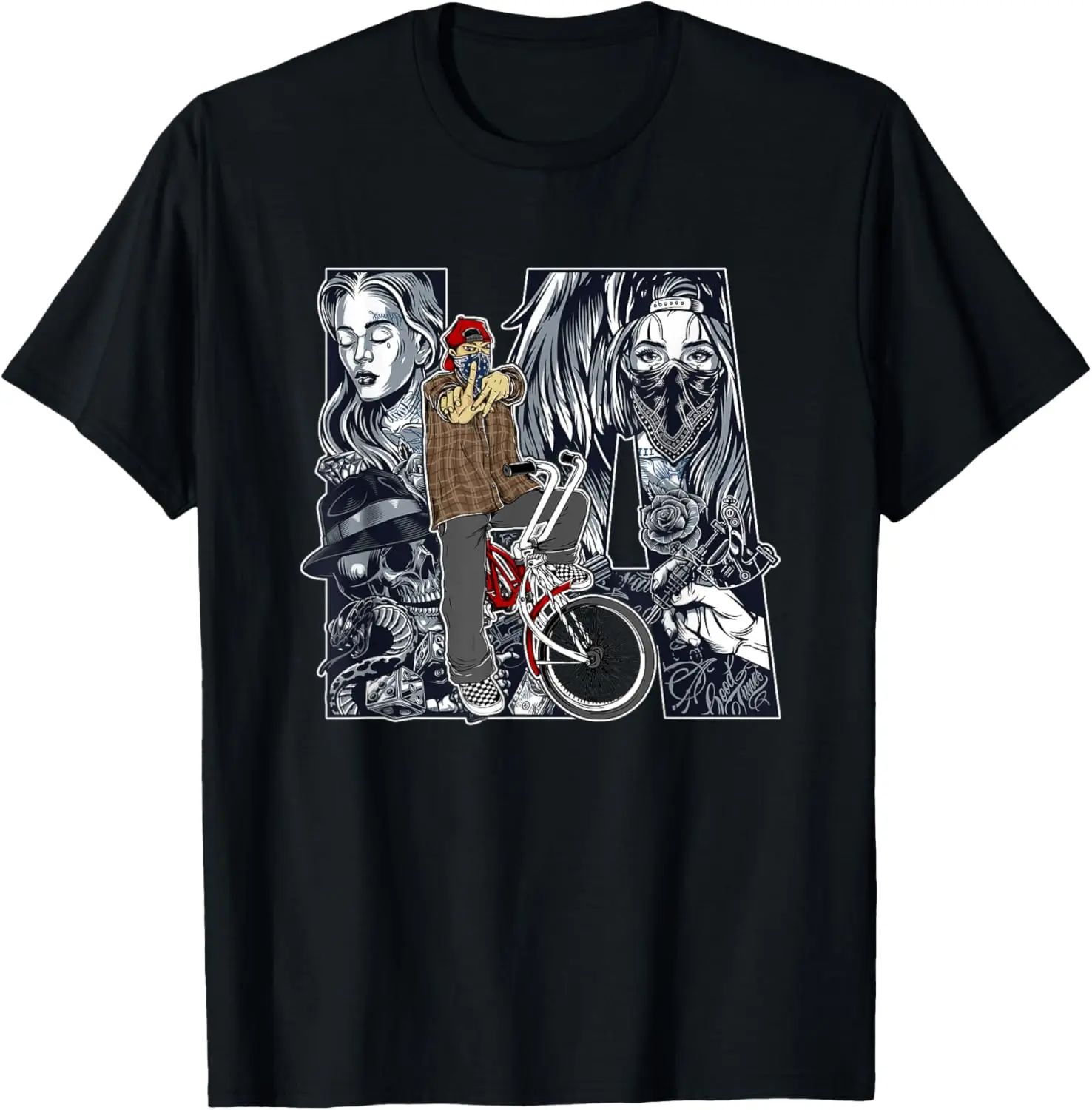 

Mens Lowrider Bike, LA Chicano Cholo, Los Angeles Lowrider T-Shirt