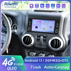For 2Din Car Android 15 Stereo GPS Player Ram Challenger Jeep Wrangler JK Head Unit Single Radio BT carplay multimedia